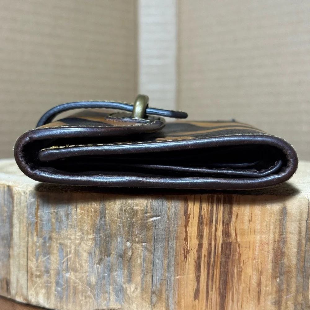RARE VINTAGE DOONEY & BOURKE LEATHER ZEBRA PRINT WALLET - Picture 6 of 16